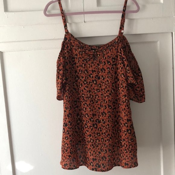 TORRID - 2X - Cheetah Print - Cold Shoulder Blouse - Picture 4 of 6